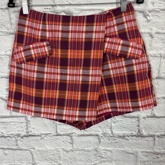 Anthropologie Maeve Sunday plaid mini skort size 2 - Picture 3 of 7